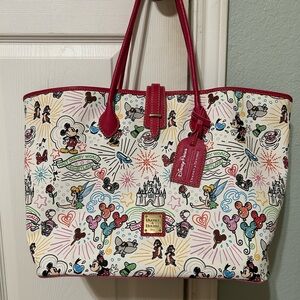 Disney Dooney and Bourke pink sketch tote 10th anniversary